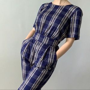 Madewell plaid blue Jumpsuit